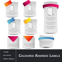 Coloured Address Labels with Ribbons