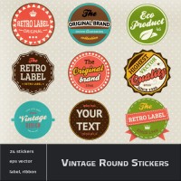 Classic Round vintage stickers