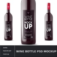 Wine Bottle PSD Mock-up Template