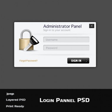 Administrator Login Panel Template (PSD)