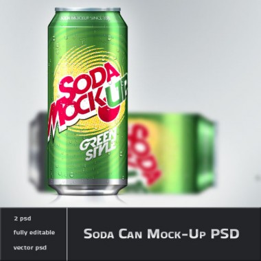 Soda Can Psd Mock-Up Template