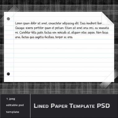 Lined Paper Template PSD