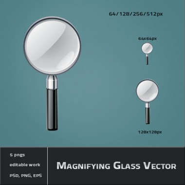 Magnifying Glass Vector and PSD icon