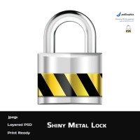 Shiny Metal Lock and Security Icon (PSD)