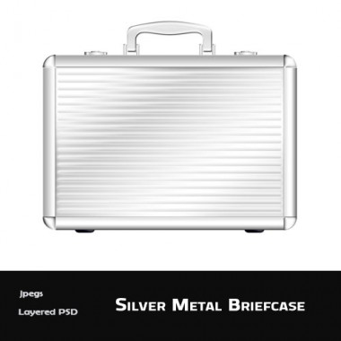 Silver Metal briefcase Icon Template