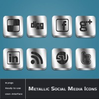 Metallic Social Media Icons