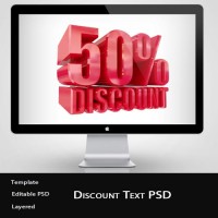 3D Discount Text PSD