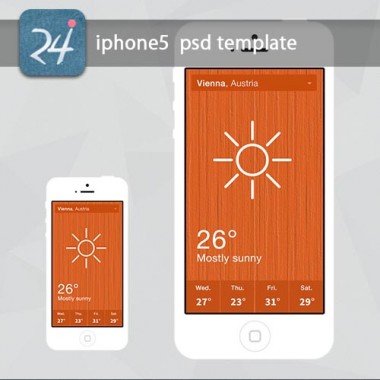 Free Flat iPhone 5 PSD