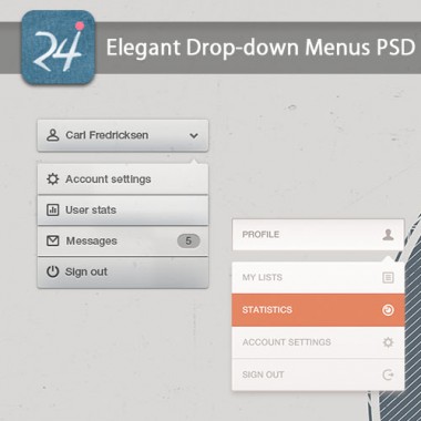 Elegant Drop-down Menu PSD