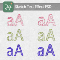 Free Sketch Text Effect PSD