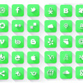 green social media icons