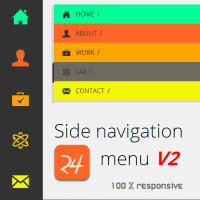 HTML Responsive Side Navigation menu