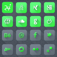 Flat Long Shadow SocialMedia Icons