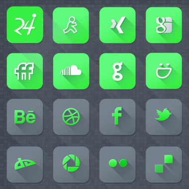 Flat Long Shadow SocialMedia Icons