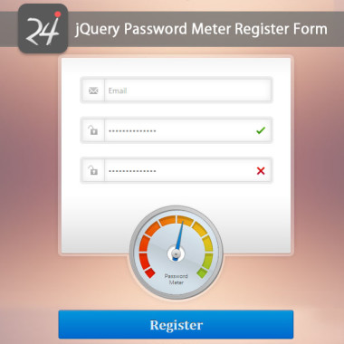 jQuery Password Meter Register Form